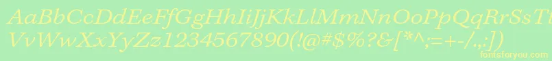 KeplerstdLightextitcapt-fontti – keltaiset fontit vihreällä taustalla