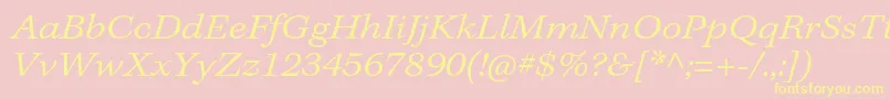 KeplerstdLightextitcapt-fontti – keltaiset fontit vaaleanpunaisella taustalla