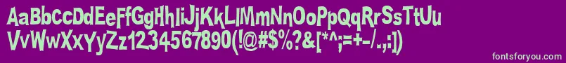 Platsch Font – Green Fonts on Purple Background