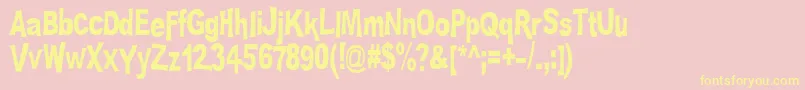 Platsch-Schriftart – Gelbe Schriften auf rosa Hintergrund