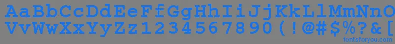 フォントCougelBold – 灰色の背景に青い文字