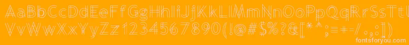 Blueprinted Font – Pink Fonts on Orange Background