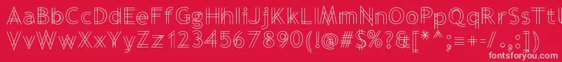 Blueprinted Font – Pink Fonts on Red Background