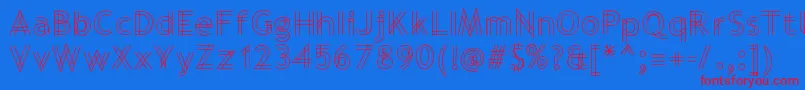 Blueprinted Font – Red Fonts on Blue Background