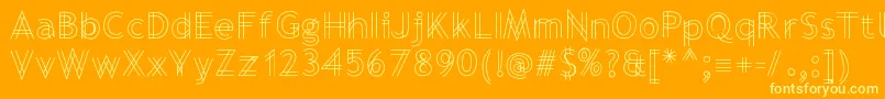 Blueprinted Font – Yellow Fonts on Orange Background