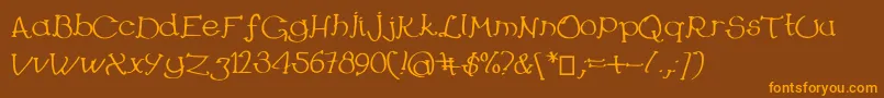 Lesjoursheureux Font – Orange Fonts on Brown Background