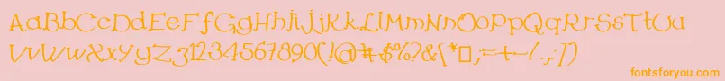 Lesjoursheureux Font – Orange Fonts on Pink Background