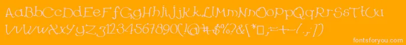 Lesjoursheureux Font – Pink Fonts on Orange Background