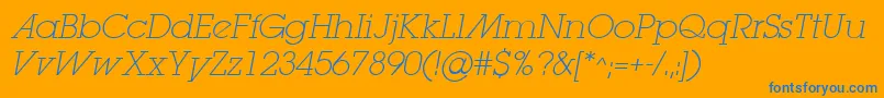 LugaextraadExtralightOblique Font – Blue Fonts on Orange Background