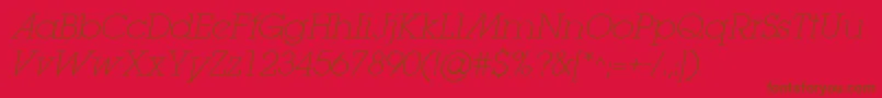 Police LugaextraadExtralightOblique – polices brunes sur fond rouge
