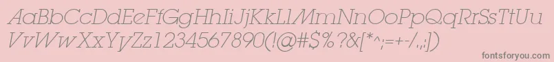 LugaextraadExtralightOblique Font – Gray Fonts on Pink Background