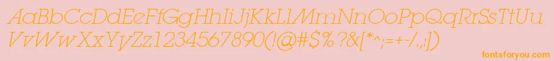 LugaextraadExtralightOblique Font – Orange Fonts on Pink Background