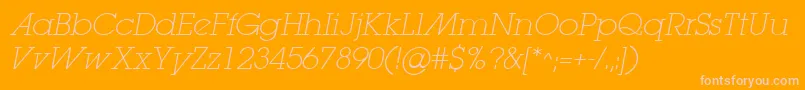 LugaextraadExtralightOblique Font – Pink Fonts on Orange Background