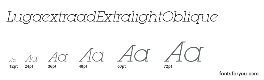 LugaextraadExtralightOblique Font Sizes