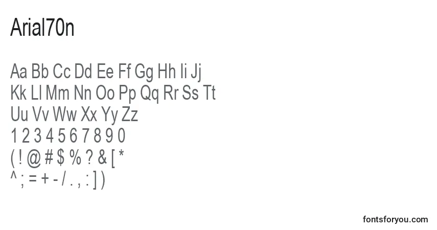 Arial70n-fontti – aakkoset, numerot, erikoismerkit