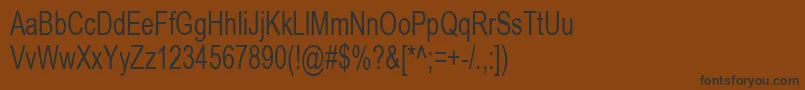 フォントArial70n – 黒い文字が茶色の背景にあります