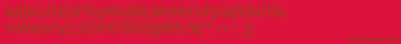 フォントArial70n – 赤い背景に茶色の文字