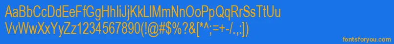 フォントArial70n – オレンジ色の文字が青い背景にあります。