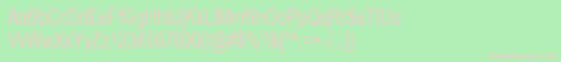 Arial70n-fontti – vaaleanpunaiset fontit vihreällä taustalla