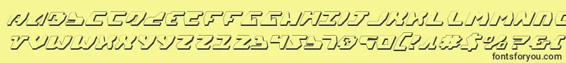 Gyrfalcon3DItalic Font – Black Fonts on Yellow Background