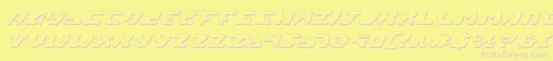 Gyrfalcon3DItalic Font – Pink Fonts on Yellow Background