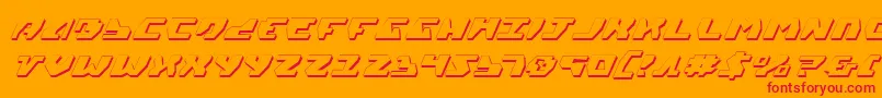 Gyrfalcon3DItalic Font – Red Fonts on Orange Background