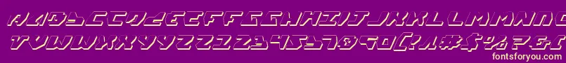 Gyrfalcon3DItalic Font – Yellow Fonts on Purple Background