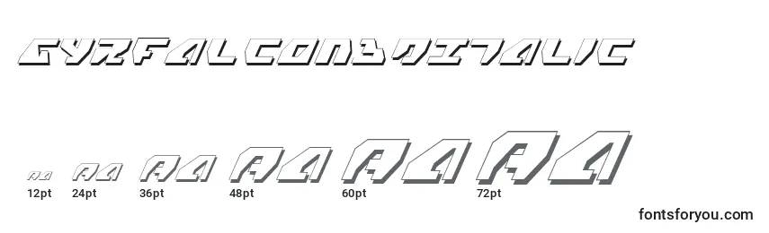 Gyrfalcon3DItalic Font Sizes