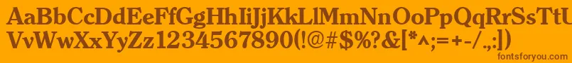 ClearfacelhBold Font – Brown Fonts on Orange Background