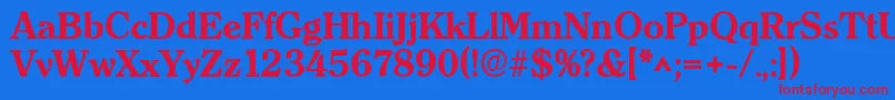 フォントClearfacelhBold – 赤い文字の青い背景