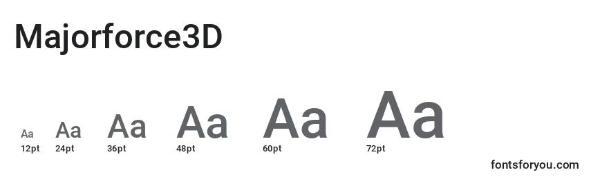 Majorforce3D Font Sizes