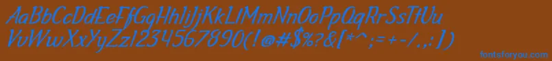 Galascript Font – Blue Fonts on Brown Background
