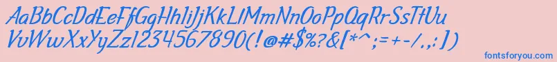 Galascript Font – Blue Fonts on Pink Background