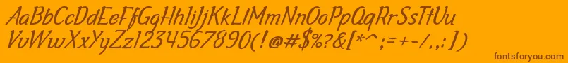 Galascript Font – Brown Fonts on Orange Background