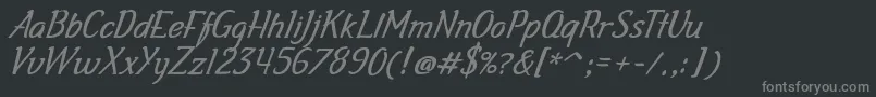 フォントGalascript – 黒い背景に灰色の文字