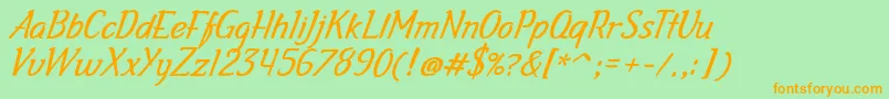 Galascript Font – Orange Fonts on Green Background