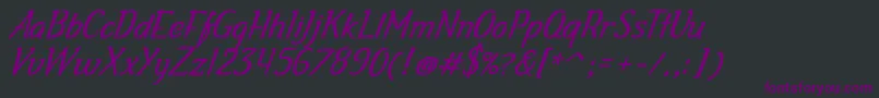 フォントGalascript – 黒い背景に紫のフォント