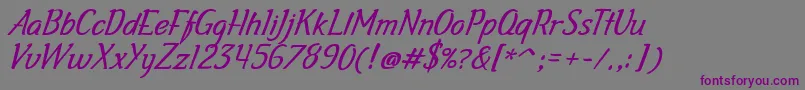 Galascript Font – Purple Fonts on Gray Background