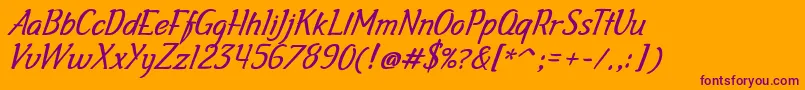Galascript Font – Purple Fonts on Orange Background