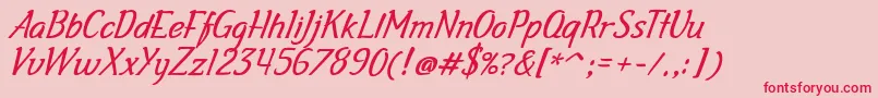 Galascript Font – Red Fonts on Pink Background