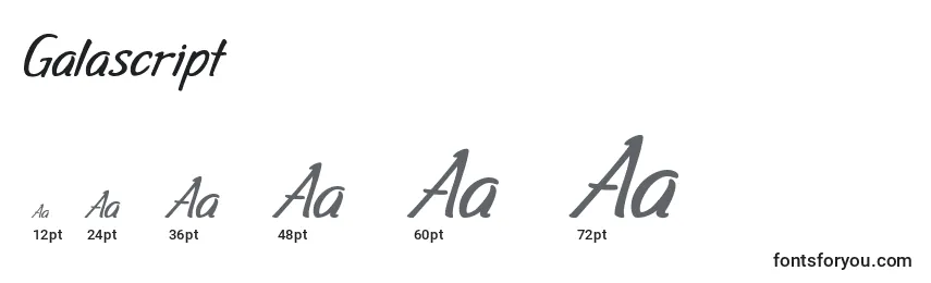 Galascript Font Sizes
