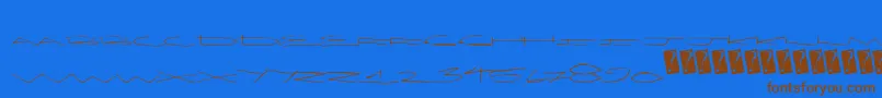 Limocaps-Schriftart – Braune Schriften auf blauem Hintergrund