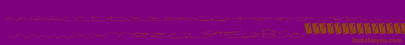 Limocaps-Schriftart – Braune Schriften auf violettem Hintergrund