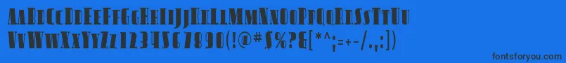 Шрифт Sfavondalesccond – чёрные шрифты на синем фоне