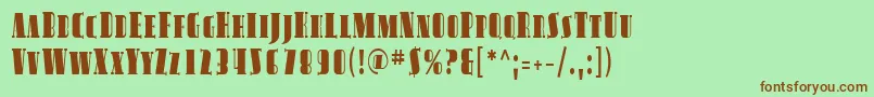Шрифт Sfavondalesccond – коричневые шрифты на зелёном фоне