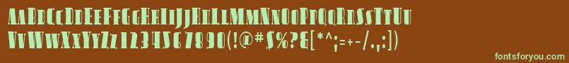 Sfavondalesccond-fontti – vihreät fontit ruskealla taustalla