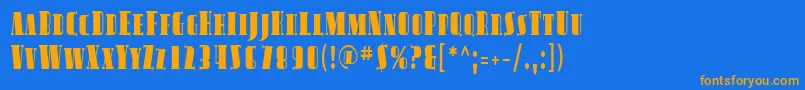 Sfavondalesccond Font – Orange Fonts on Blue Background