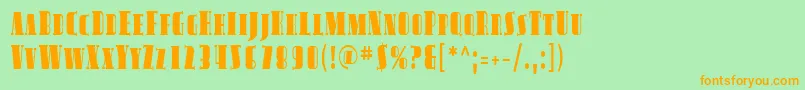 Sfavondalesccond Font – Orange Fonts on Green Background