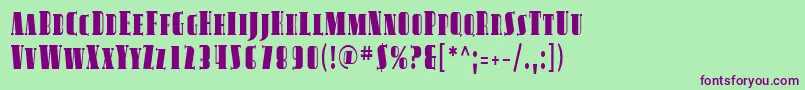 Sfavondalesccond Font – Purple Fonts on Green Background