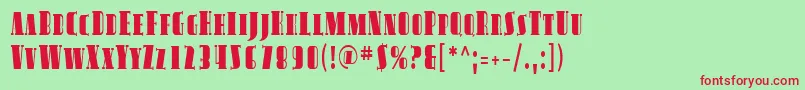 Sfavondalesccond Font – Red Fonts on Green Background